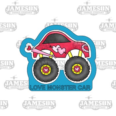 Monster Truck Car Cookie Cutter - Love Truck, Valentine's Day Theme - image1
